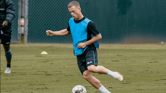 Forward Clayton Adams in training
