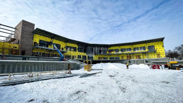 The new stadium for the Beloit Snappers under construction