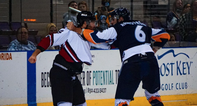 Birmingham Bulls fight the Pensacola Ice Flyers
