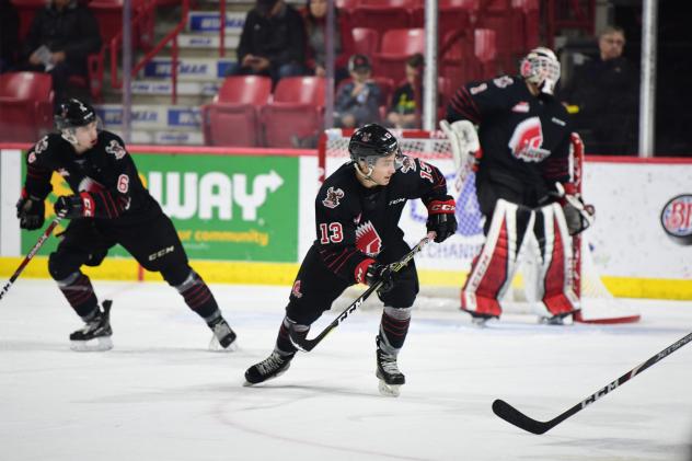 Forward Peyton McKenzie with the Moose Jaw Warriors