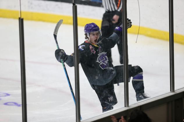 Tri-City Storm celebrates a goal