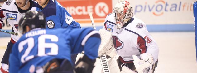 South Carolina Stingrays goaltender Alex Dubeau vs. the Jacksonville Icemen