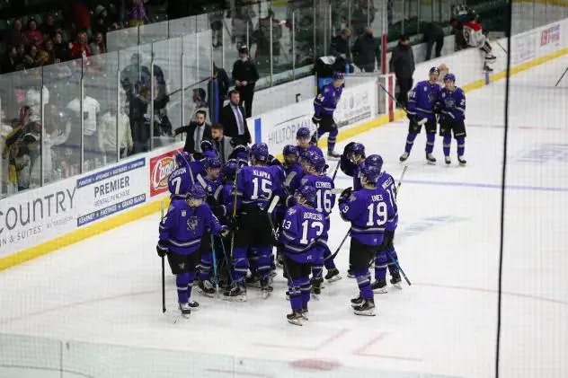 Tri-City Storm gather after a win