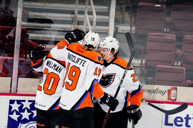 Lehigh Valley Phantoms celebrate a goal