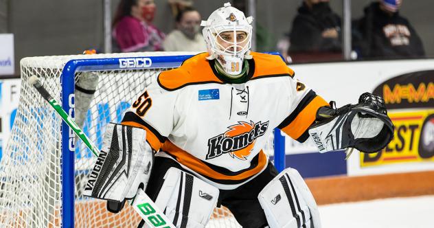 Goaltender Stefanos Lekkas with the Fort Wayne Komets