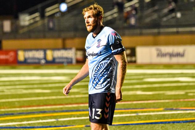 Forward Madison FC defender Connor Tobin