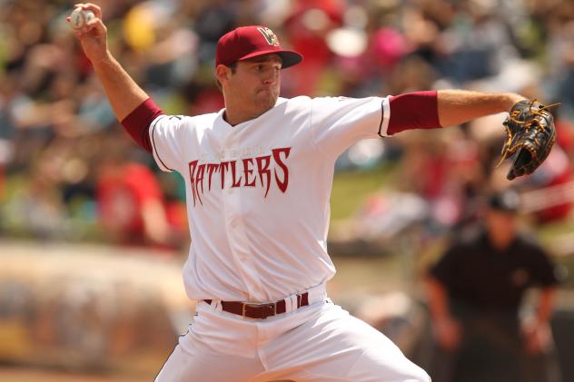 Pitcher Preston Gainey with the Wisconsin Timber Rattlers