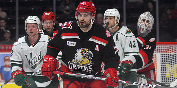 Grand Rapids Griffins defenseman Brian Lashoff vs. the Iowa Wild