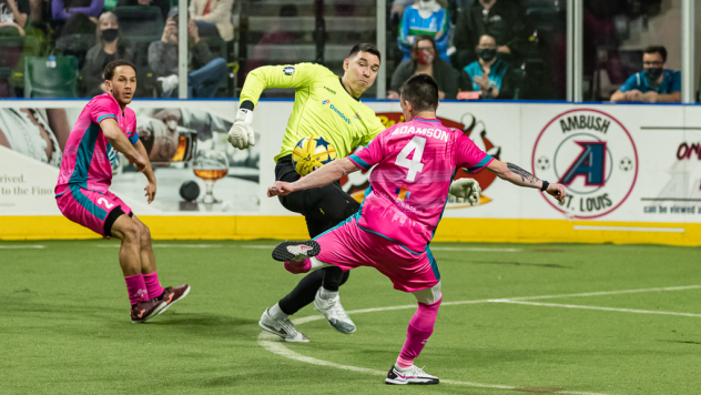 St. Louis Ambush midfielder Corey Adamson vs. the Kansas City Comets