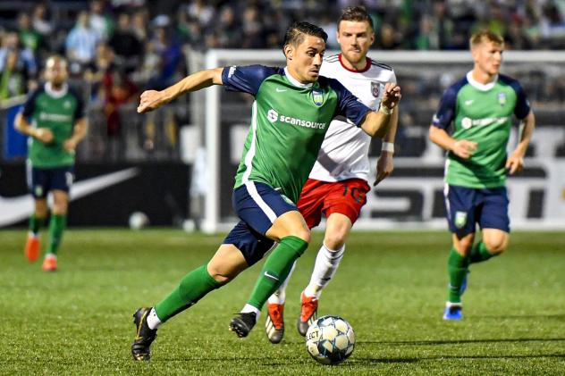 Midfielder/winger Carlos Gomez with the Greenville Triumph