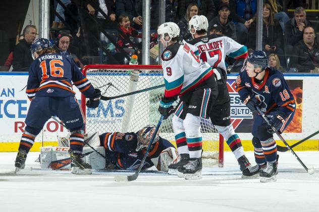 Kelowna Rockets battle the Kamloops Blazers