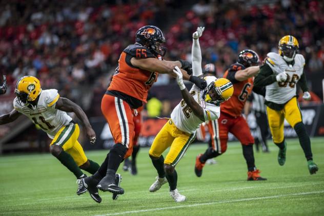 B.C. Lions offensive lineman Sukh Chungh vs. Edmonton