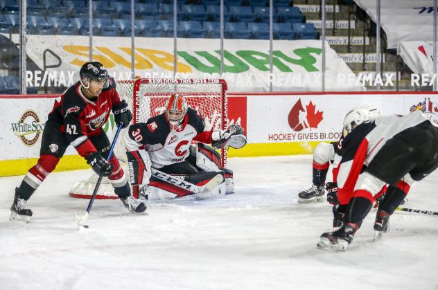 Vancouver Giants centre Justin Sourdif vs. the Prince George Cougars