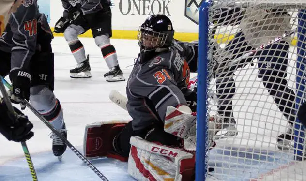 Kansas City Mavericks goaltender Matt Greenfield