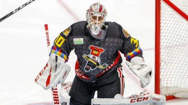 Rockford IceHogs in their Autism Awareness jerseys