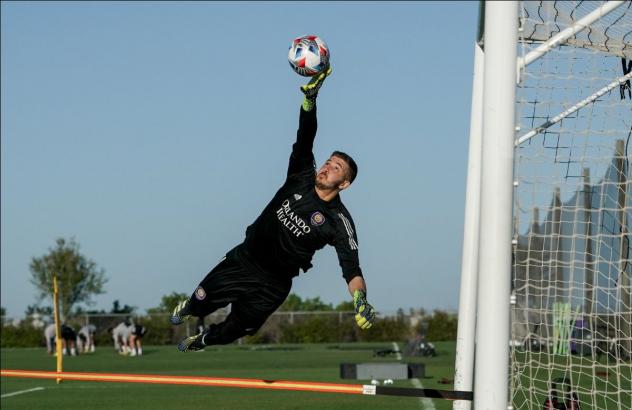 Goalkeeper Andrew Pannenberg in training with Orlando City SC