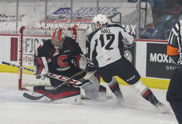 Vancouver Giants centre Adam Hall vs. the Prince George Cougars