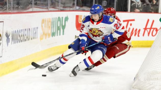 Moncton Wildcats right wing Gabriel Bernier vs. the Acadie-Bathurst Titan