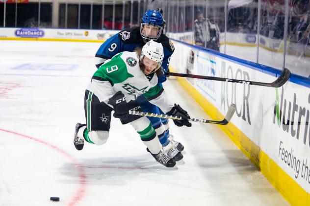 Texas Stars left wing Anthony Louis vs. the Colorado Eagles