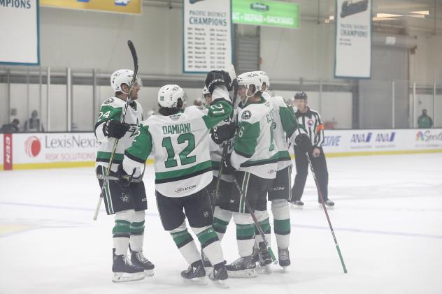 Texas Stars celebrate a goal against the San Jose Barracuda