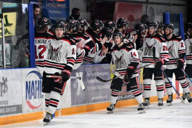 Aberdeen Wings along the bench