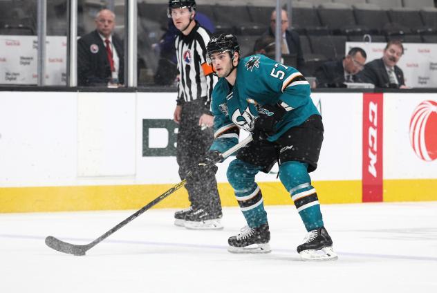 Defenseman Nick DeSimone with the San Jose Barracuda