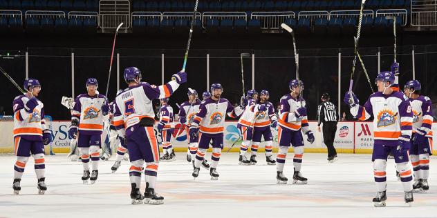 Orlando Solar Bears react after a win