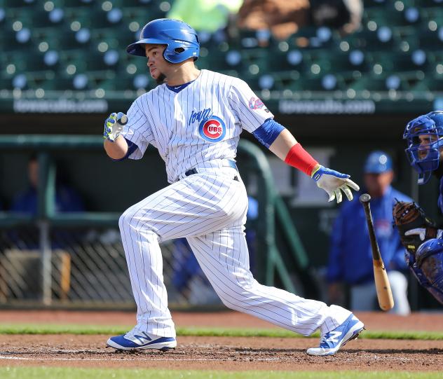 Juan Perez batting for the Iowa Cubs