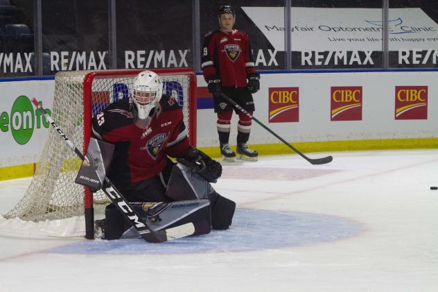 Vancouver Giants goaltender Drew Sim