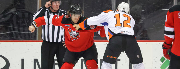 Binghamton Senators fight the Lehigh Valley Phantoms