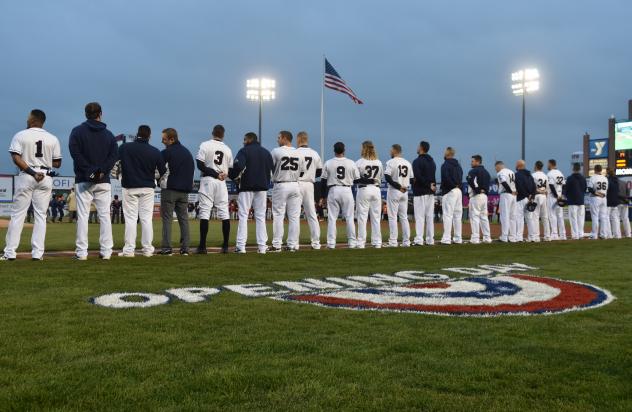 Somerset Patriots during the National Anthem
