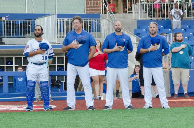 High Point Rockers coaching staff (l-r) Albert Gonzalez, Frank Viola, Billy Horn and Jamie Keefe