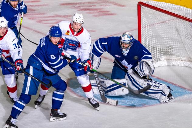 Goaltender Ian Scott with the Toronto Marlies vs. the Laval Rocket