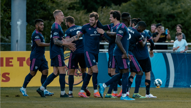 South Georgia Tormenta FC reacts after a goal against FC Tucson