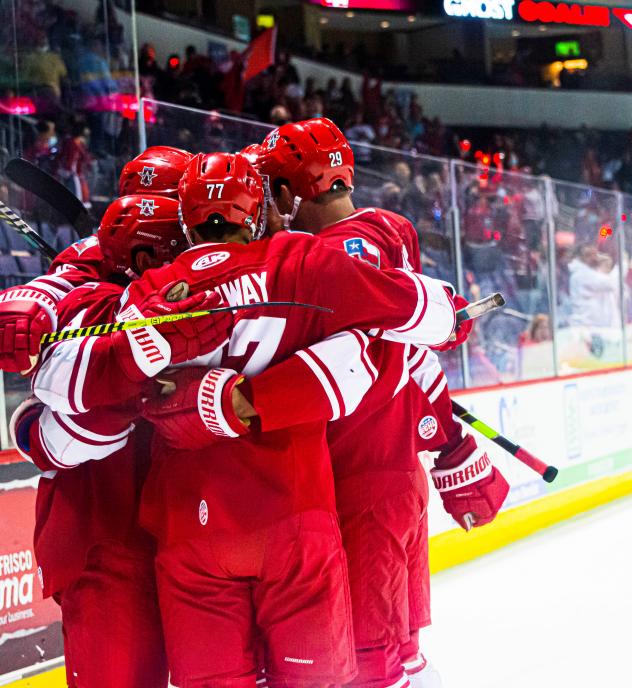 Allen Americans goal celebration