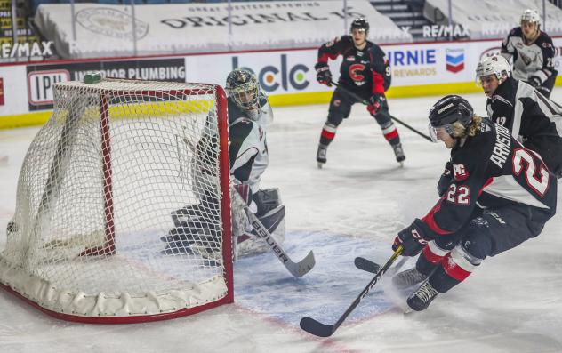 Craig Armstrong scores for the Prince George Cougars vs. the Vancouver Giants