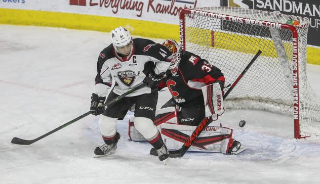 Vancouver Giants defenceman Alex Kannok Leipert vs. the Prince George Cougars