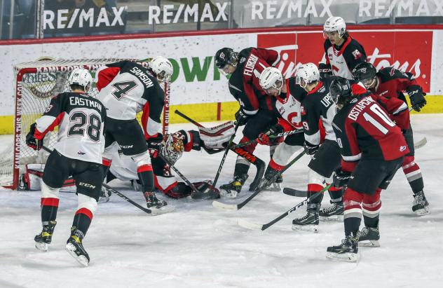 Prince George Cougars defense vs. the Vancouver Giants