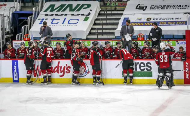Vancouver Giants bench vs. the Prince George Cougars