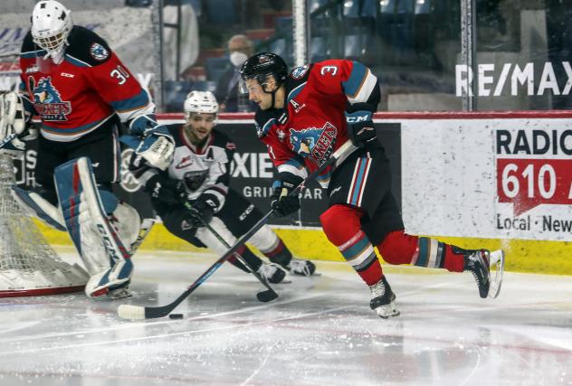 Sean Comrie of the Kelowna Rockets vs. the Vancouver Giants