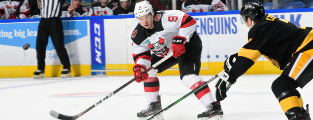 Binghamton Devils forward Alexander Holtz vs. the Wilkes-Barre/Scranton Penguins