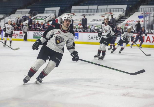 Vancouver Giants centre Colton Langkow vs. the Kamloops Blazers