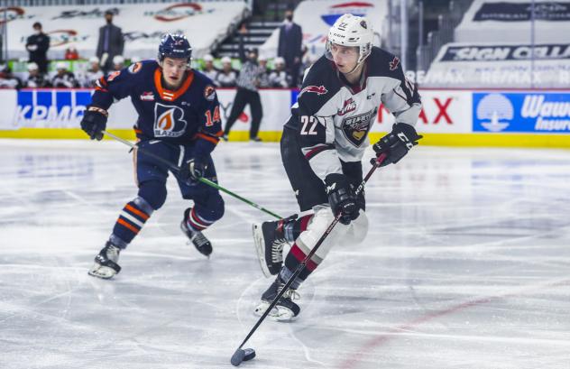 Vancouver Giants defenceman Connor Horning vs. the Kamloops Blazers