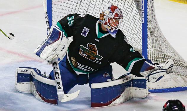 Utah Grizzlies goaltender Parker Gahagen
