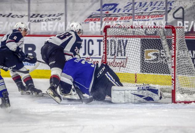 Marko Stacha of the Vancouver Giants scores vs. the Victoria Royals