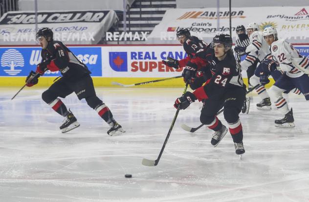 Prince George Cougars defenceman Keaton Dowhaniuk vs. the Kamloops Blazers