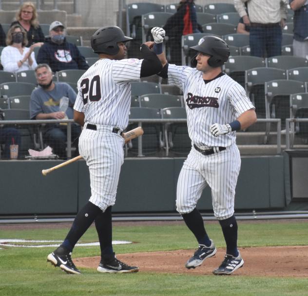 Dermis Garcia and Thomas Milone of the Somerset Patriots