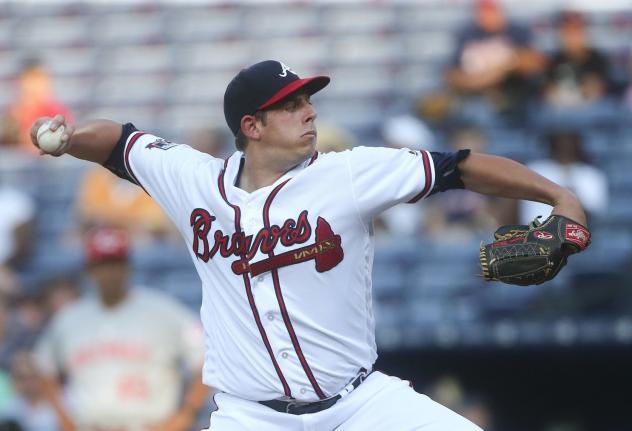 Pitcher Aaron Blair with the Atlanta Braves