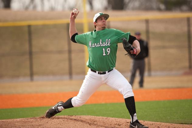 Pitcher Aaron Blair with Marshall University