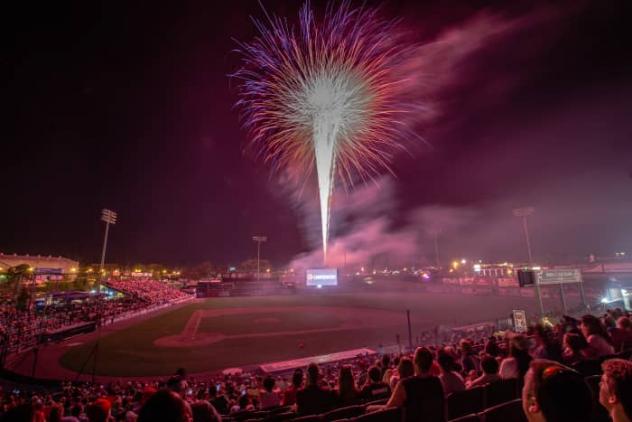 Fireworks over FirstEnergy Stadium, home of the Reading Fightin Phils